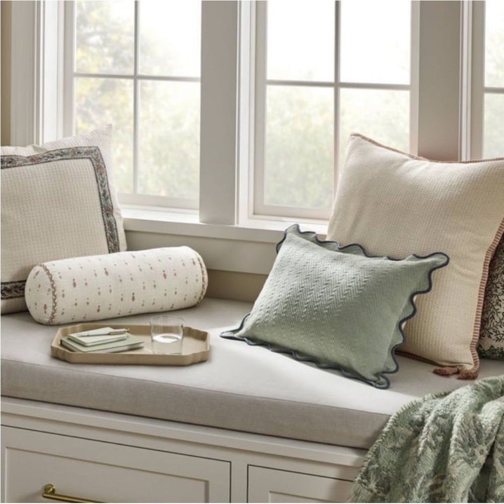 Studio McGee 18” x 7” Geo Pattern Accent Pillows in cream/peach - Picture 5 of 9